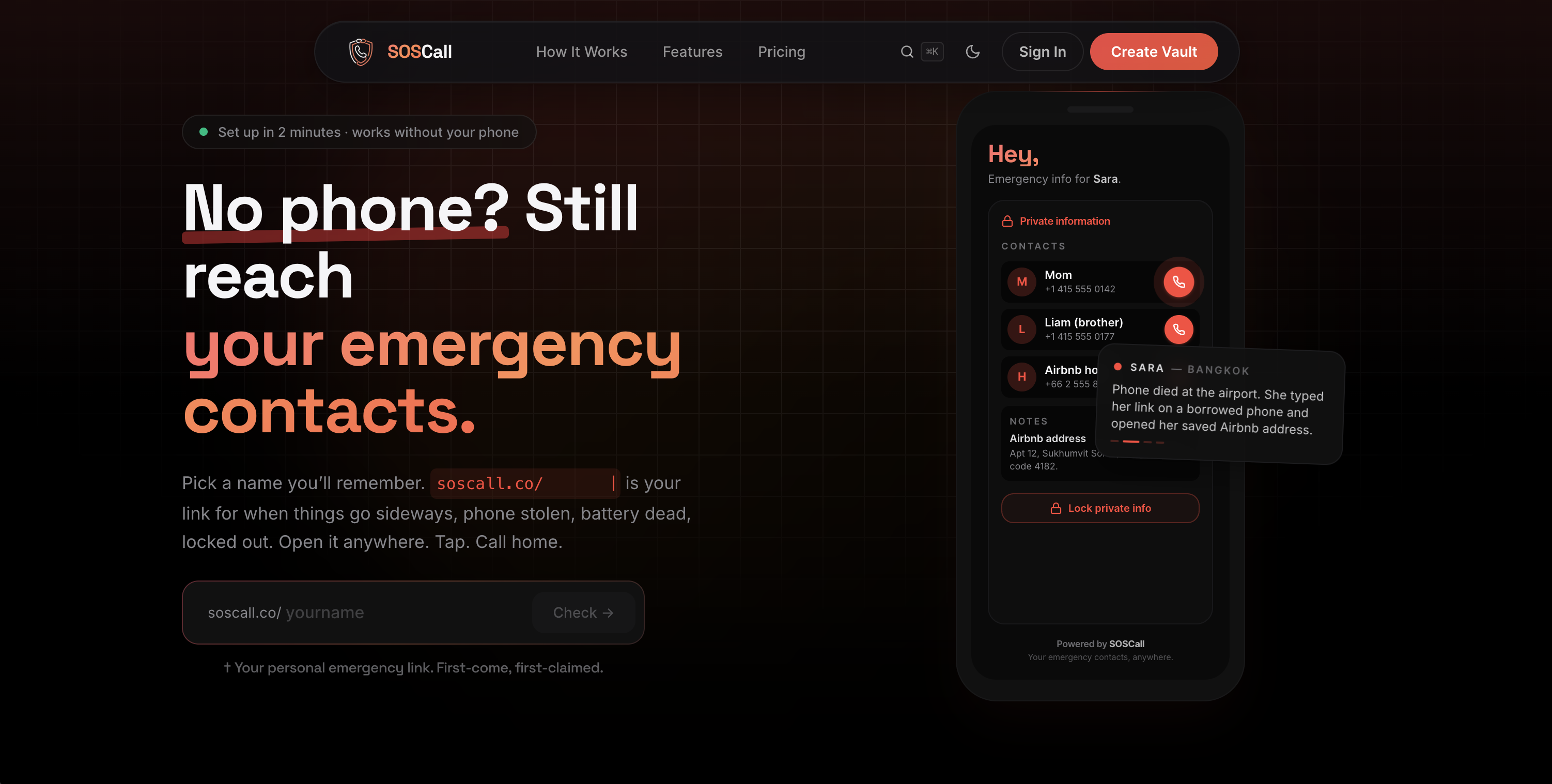 SOSCall screenshot