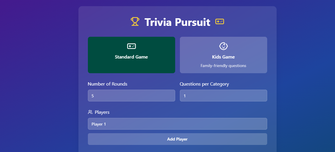 Trivia Pursuit screenshot